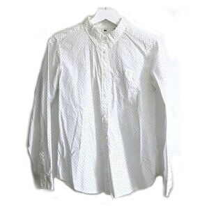 Uniqlo cotton button down shirt with small dot print, Size XL